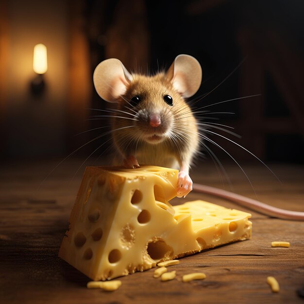 Photo a mouses view of a cheese on a mousetrap