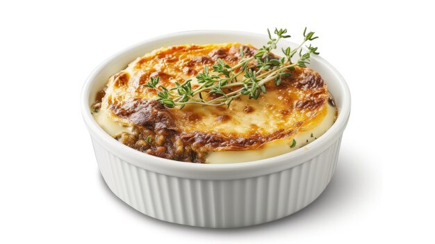 Photo moussaka on isolated white background