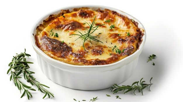 Photo moussaka on isolated white background