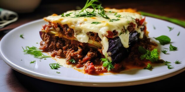 Moussaka Layers of Flavor in a modern kitchen Mediterranean Delight Moussaka Slice Oven Bak