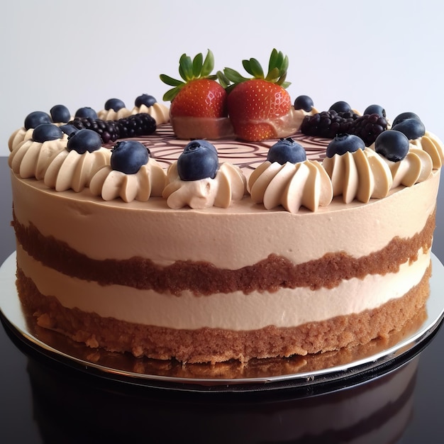 mousse cake with berries