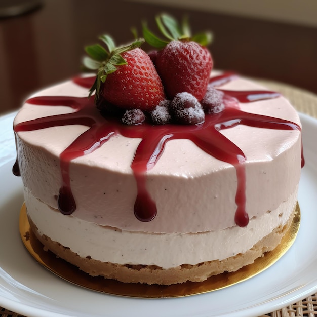 mousse cake with berries