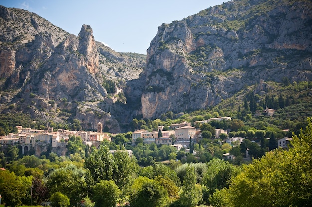 MoustiersSainteMarie village view in Provence France