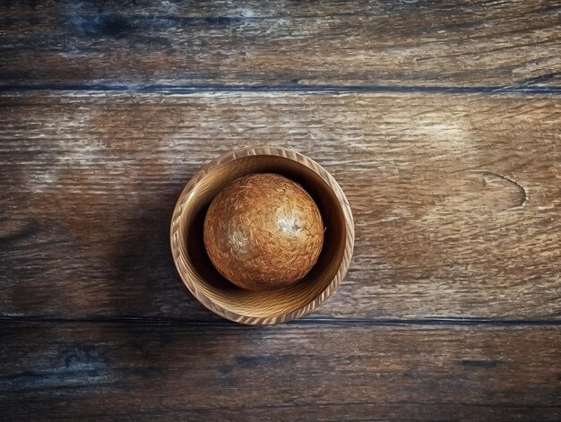 Photo moutabbal on wooden background close up