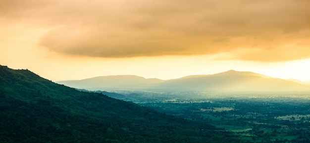 Moutain at sunset