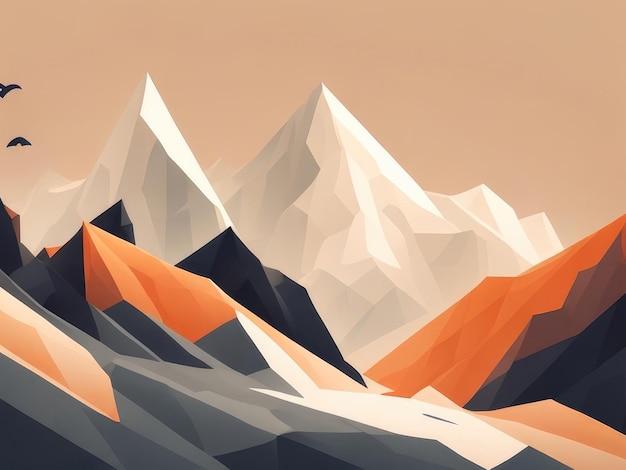 Moutains flat art wallpaper