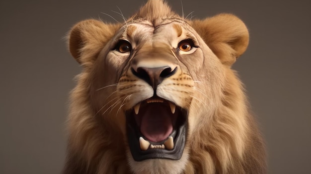 The mouth of a lion is open Generative AI