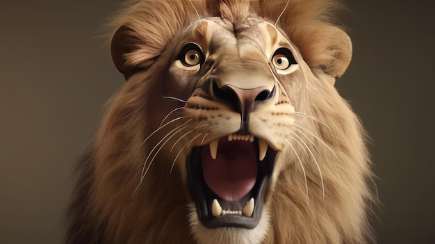 The mouth of a lion is open Generative AI