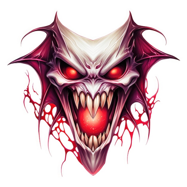 mouth teeth vampire fangs Halloween illustration scary horror design tattoo vector isolated fantasy