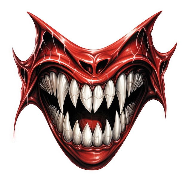 Рот зубы вампирские клыки Хэллоуин иллюстрация страшный ужас дизайн татуировки вектор изолированная фантазия