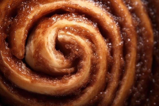 Photo mouth watering cinnamon roll