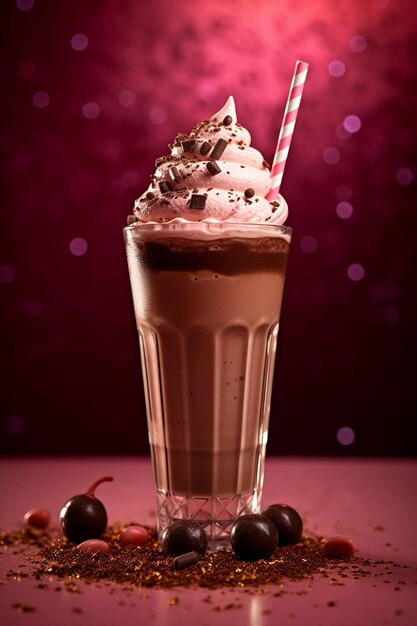 A mouth watering ice cream chocolate shake