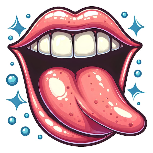 mouth with tongue illustration