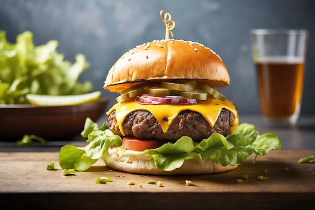 A mouthwatering awardwinning burger with a goldenbrown
