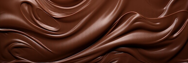 mouthwatering dark chocolate melted texture full top view generative AI