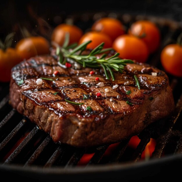 Mouthwatering gegrilde steak gepresenteerd zeldzaam op een stijlvol bord Voor Social Media Post Size