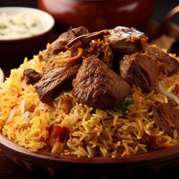 Mouthwatering Generative AI Biryani with basmati rice