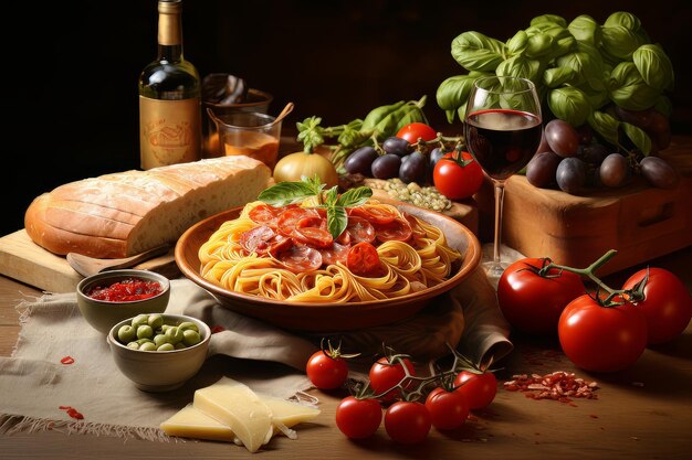 Photo mouthwatering italian cuisine food stock photos