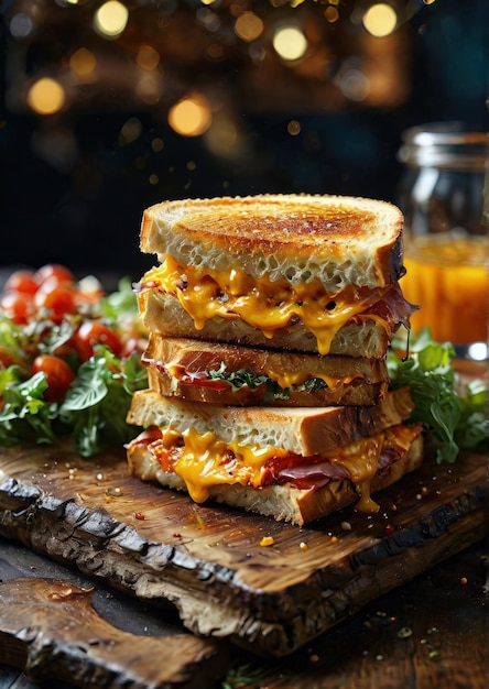 Прекрасная презентация AIGenerated Grilled Sandwich Cheese