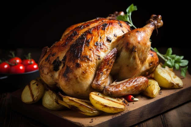 Mouthwatering Roast chicken grilled Generate Ai