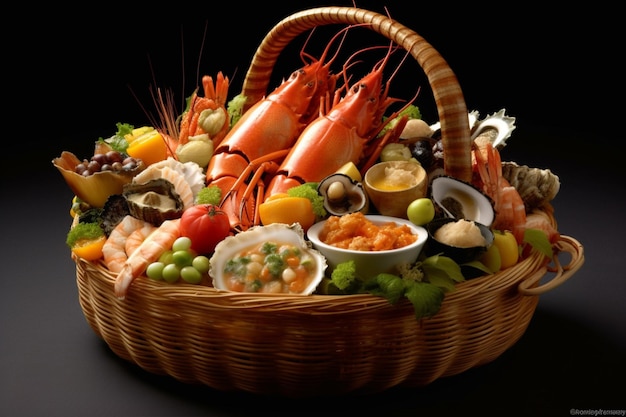 A mouthwatering seafood basket