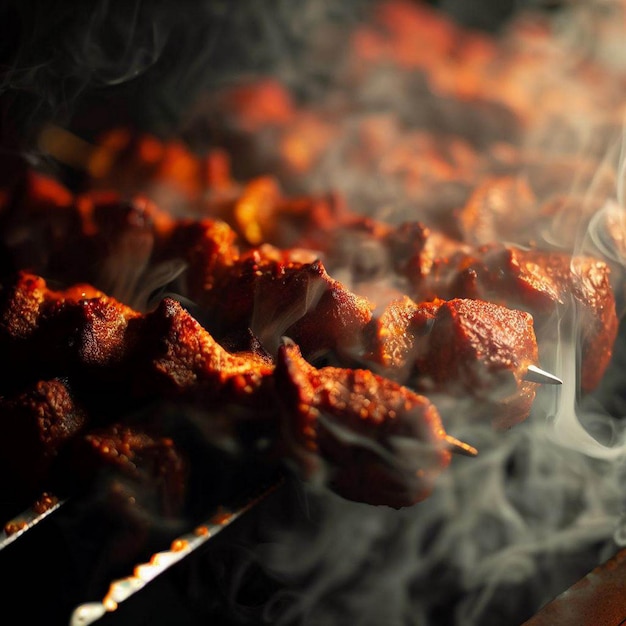 Mouthwatering shish kebab with a hint of spice generative ai