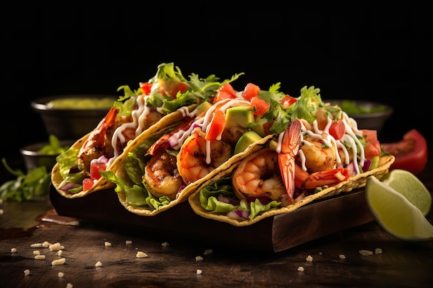 Mouthwatering Shrimp Tacos with Avocado Slices