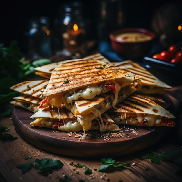 Mouthwatering stuffed quesadillas with a mediterraneaninspired touch