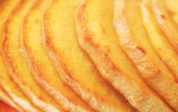 Mouthwatering texture of apple slices on an apple tart