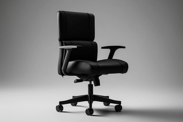 Подвижный черный офисный стул Прозрачная изолированная мебель AI