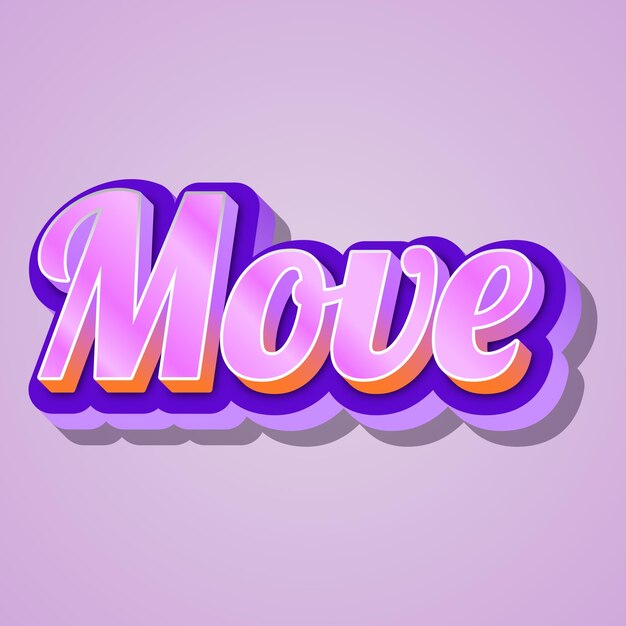 Photo move typography 3d design cute text word cool background photo jpg