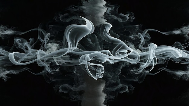 Movement of smoke on black background