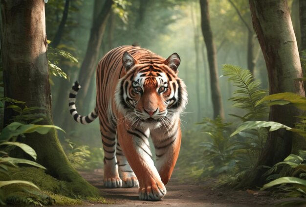 Movement of tigers in the forest and World Wildlife Day Design