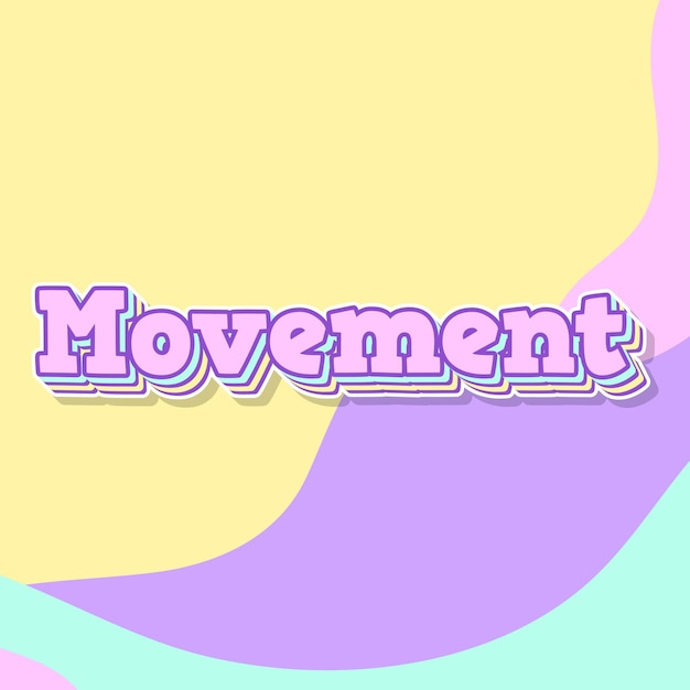Photo movement typography 3d design cute text word cool background photo jpg