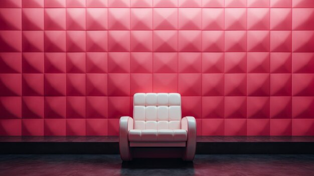 Movie cinema room hall interior with one white seat Ai generative illustration