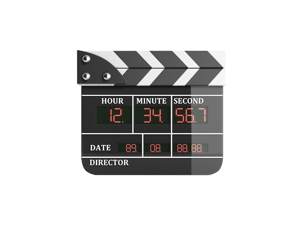 movie clapper board high quality 3d render on shadow