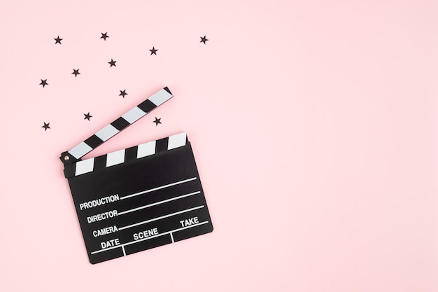 Movie clapperboard and Halloween decoration