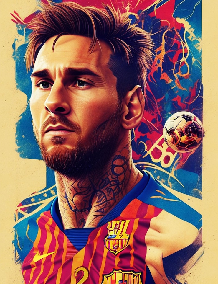 Photo movie poster beautiful lionel andrs messi cuccittini the god of soccer stipplilng alchemy