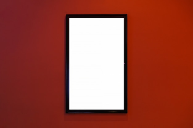 흰색 빈 공간이있는 영화 포스터 시네마 라이트 박스 또는 디스플레이 프레임 시네마 라이트 박스 또는 빌보드