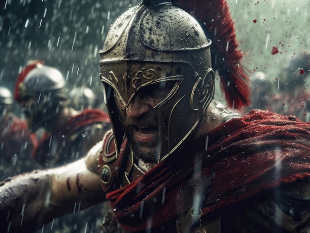 A movie poster for the film gladiator in the rain