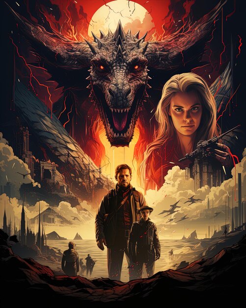 Photo a movie poster for a movie called the dragon