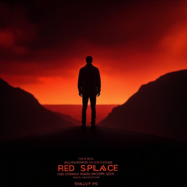 A movie poster for red place is shown in red.