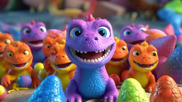 映画の紫色の恐竜は、映画「ザ・グッド・ダイナソー」の表紙にあります。