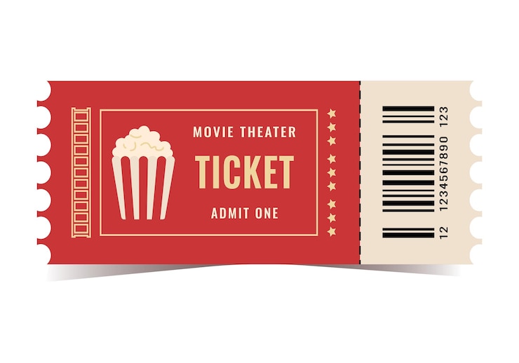 Photo movie theater ticket isolated on white background vector