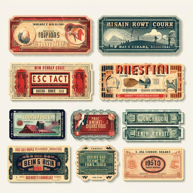 movie ticket retro ai generated film cinema theater admit old concert movie ticket retro illustration