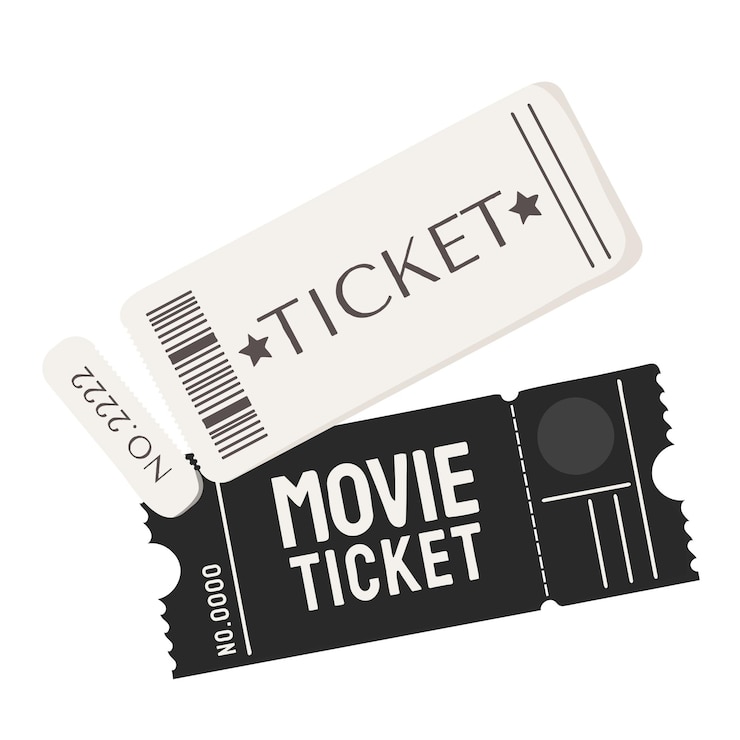 Photo movie tickets png date night illustration transparent background