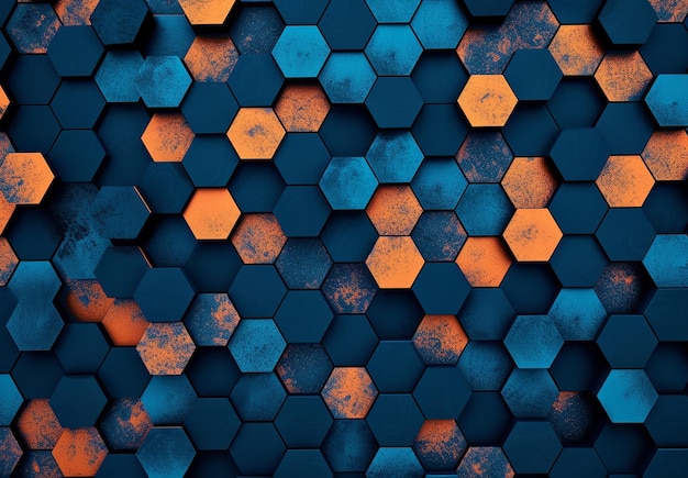 Moving Blue Hexagons Background