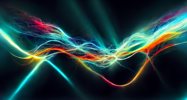 Moving colorful lines of abstract background