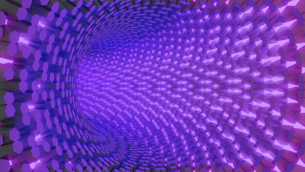Moving curved tunnel with neon dots design colorful tunnel with changing gradient colors tunnel