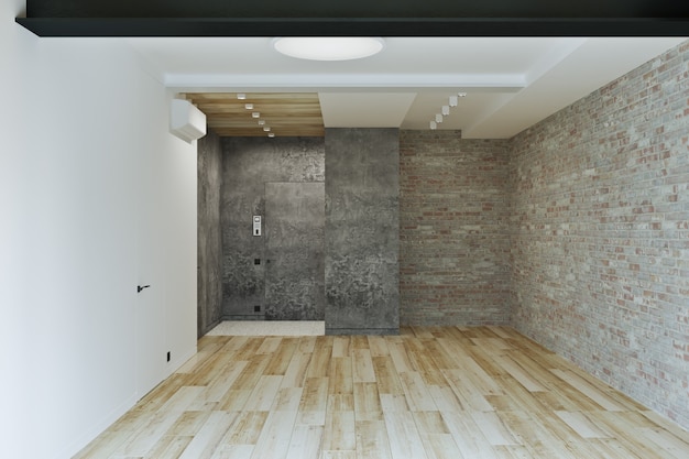 Moving house, apartment interior. 3D rendering